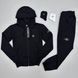 Мужской спортивный костюм Stone Island с капюшоном черно-белый Комплект Стон Айленд Толстовка Штаны Хар-219 фото 2