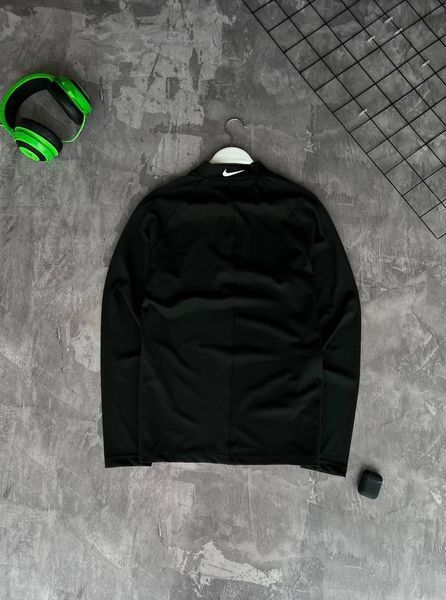 Чоловічий спортивний рашгард Nike на змійці чорний Кофта Найк для спорту Моло-GH403 фото