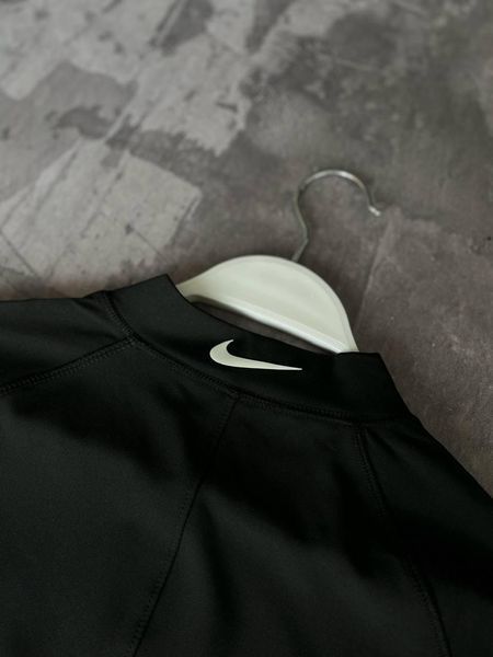 Чоловічий спортивний рашгард Nike на змійці чорний Кофта Найк для спорту Моло-GH403 фото