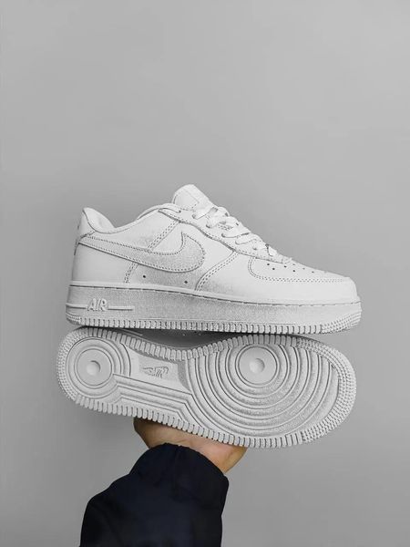 Мужские кроссовки Nike Air Force Low White белые Найк Аир Форс кожаные Скр-N084403-ТА (коп1) фото