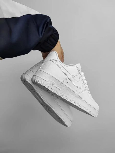 Мужские кроссовки Nike Air Force Low White белые Найк Аир Форс кожаные Скр-N084403-ТА (коп1) фото