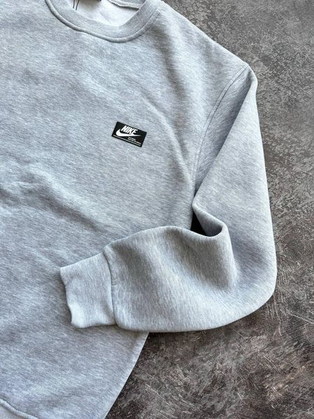 Мужской зимний свитшот Nike серый Кофта без капюшона Найк Pav-62 фото