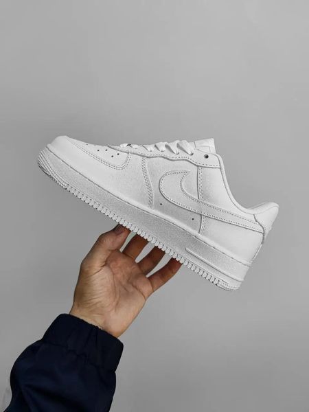 Мужские кроссовки Nike Air Force Low White белые Найк Аир Форс кожаные Скр-N084403-ТА (коп1) фото