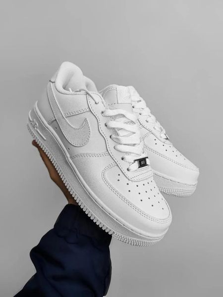 Мужские кроссовки Nike Air Force Low White белые Найк Аир Форс кожаные Скр-N084403-ТА (коп1) фото