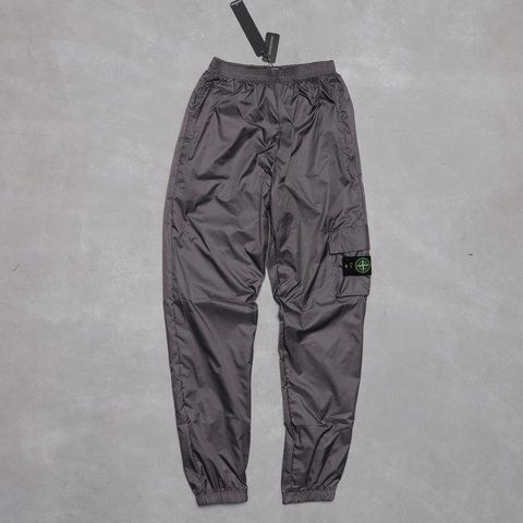 Мужские штаны Stone Island серые с патчем Брюки Стон Айленд из плащевки на резинке Ads-200 фото