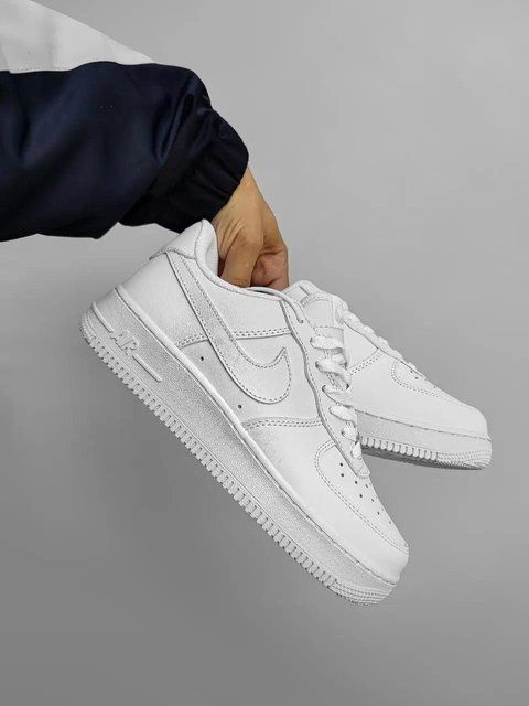 Мужские кроссовки Nike Air Force Low White белые Найк Аир Форс кожаные Скр-N084403-ТА (коп1) фото