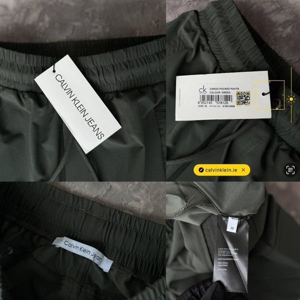 Мужские спортивные штаны Calvin Klein карго хаки Брюки Кельвин Кляйн Моло-KC-4 фото