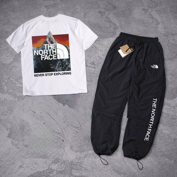 Мужской летний костюм The North Face Футболка Штаны черный комплект ТНФ Ads-300 фото
