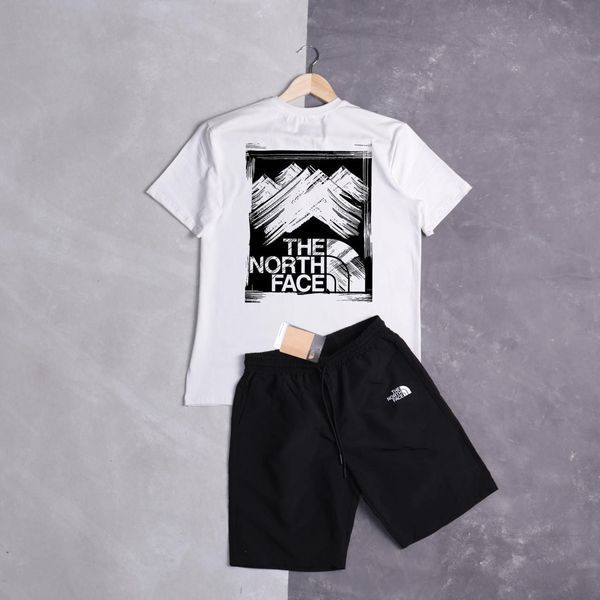Чоловічий літній костюм The North Face Футболка Шорти білий комплект ТНФ Ads-283 фото