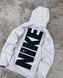 Мужская ветровка Nike белая с черным Куртка Найк легкая с капюшоном Хар-529 фото 2