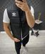 Мужская жилетка Adidas без капюшона из плащевки черная Безрукавка Адидас весенняя осенняя Rap-RD258 фото 5