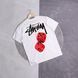 Мужская футболка Stussy белая хлопковая Тенниска Стусси Ads-215 фото 1