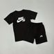 Чоловічий літній костюм Nike SB Футболка Шорти чорний комплект Найк Will-N0010 фото 2