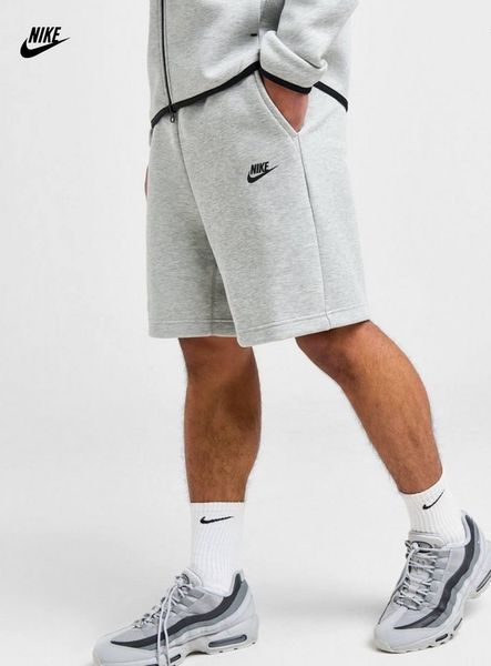 Мужские спортивные шорты Nike Tech серые хлопковые Найк Теч Hub-107 фото