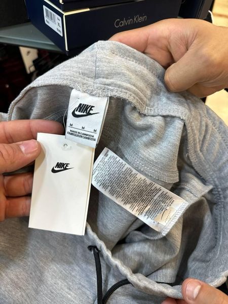 Мужские спортивные шорты Nike Tech серые хлопковые Найк Теч Hub-107 фото