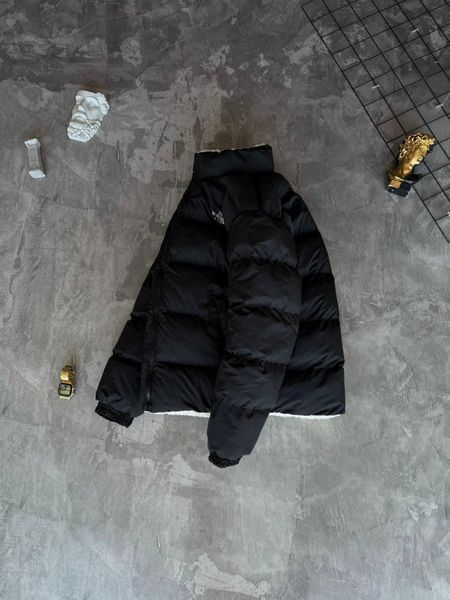 Мужская зимняя куртка The North Face без капюшона черная двухсторонняя Пуховик Зе Норд Фейс Моло-TNF100 фото