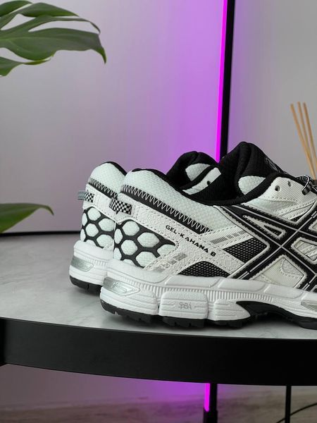 Чоловічі кросівки Asics Gel-Kahana 8 текстильні зі шкіряними вставками біло-чорні Асікс Гель Кахана Las-1025 фото