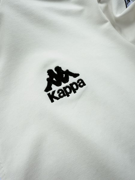 Чоловіча кофта Kappa без капюшона біла Олімпійка Каппа з лампасами Хар-654 фото