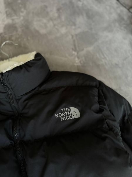 Мужская зимняя куртка The North Face без капюшона черная двухсторонняя Пуховик Зе Норд Фейс Моло-TNF100 фото
