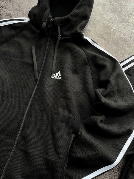 Мужской зимний спортивный костюм Adidas черный Комплект Адидас с капюшоном Univer-73 фото
