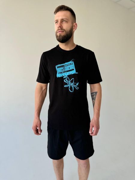 Мужская футболка Adidas хлопковая черная Тенниска Адидас Univer-000515 (коп2) фото