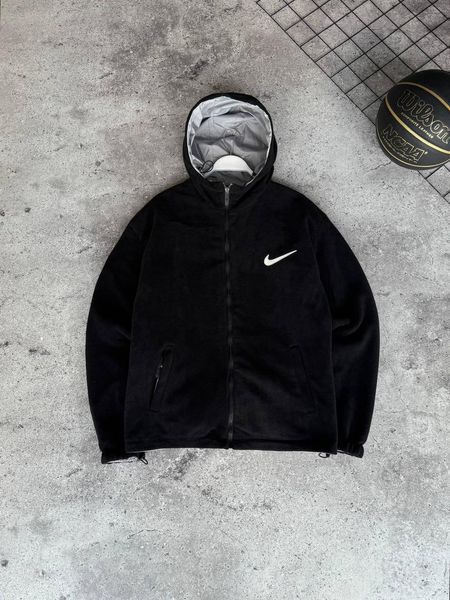 Чоловіча зимова двостороння куртка Nike чорно-сіра Пуховик Найк Моло-JORD152 фото