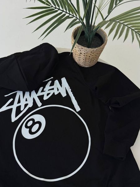 Мужское зимнее худи Stussy черное Кофта с капюшоном Стусси Гла-37 фото