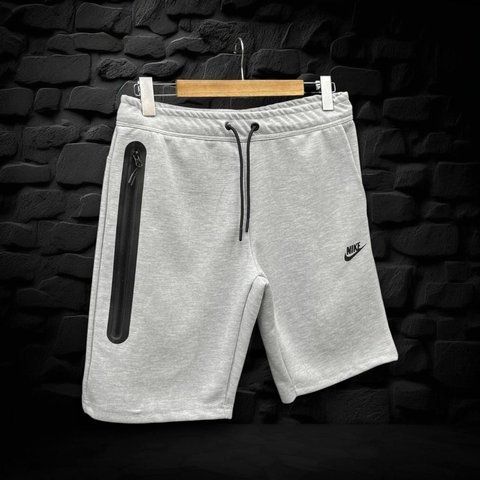 Мужские спортивные шорты Nike Tech серые хлопковые Найк Теч Hub-107 фото