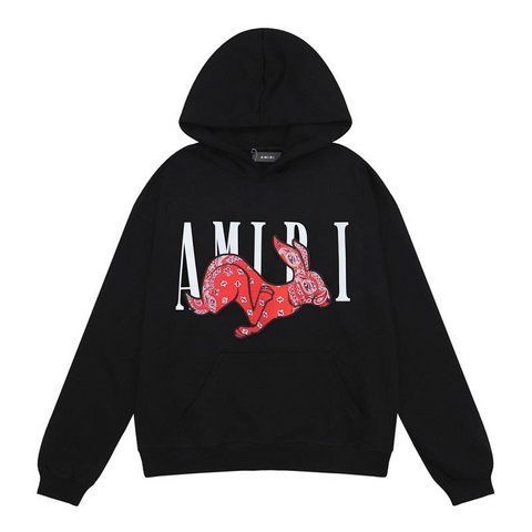 Мужские зимнее худи Amiri черное Ro-TARI0010 фото