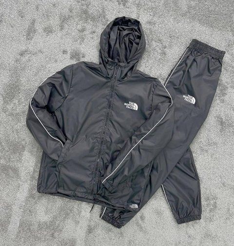 Мужской спортивный костюм The North Face из плащевки серый Комплект ТНФ с капюшоном на молнии Will-77 фото