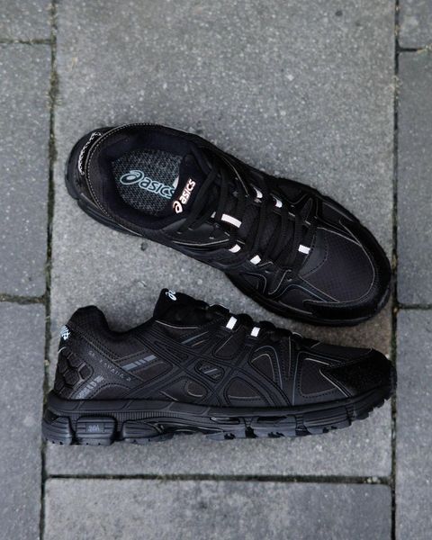 Мужские зимние кроссовки Asics Gel Kahana 8 Black Silver черные с белым Ассикс термо Pow-AS040 фото