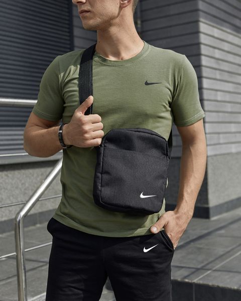Мужской летний костюм Nike Футболка Шорты Барсетка хаки Комплект Найк Intr-1623311524 фото