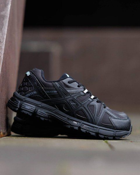 Мужские зимние кроссовки Asics Gel Kahana 8 Black Silver черные с белым Ассикс термо Pow-AS040 фото