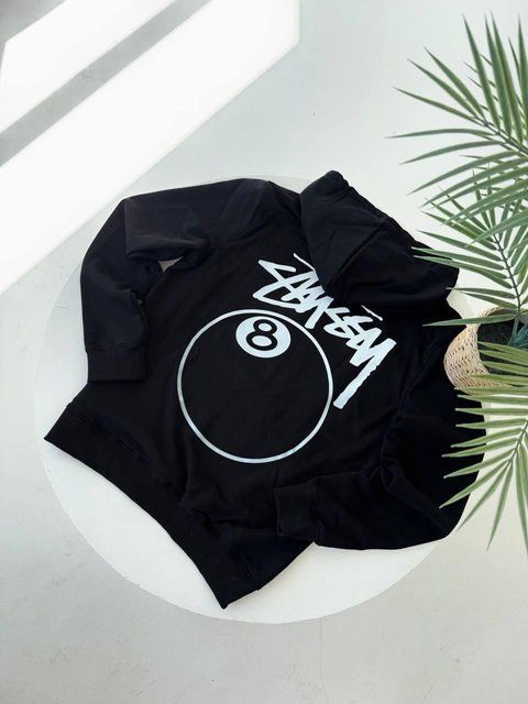 Мужское зимнее худи Stussy черное Кофта с капюшоном Стусси Гла-37 фото