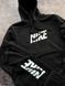 Мужской зимний спортивный костюм Nike черный Комплект Найк Худи Штаны с капюшоном Pav-37 фото 4
