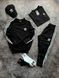Чоловічий костюм Adidas 4в1 чорний з білим Комплект Адідас Світшот Штани Футболка Кепка Хар-825 фото 2