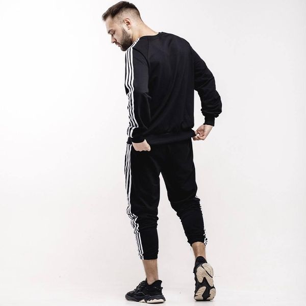 Парний спортивний костюм Adidas без капюшона чорний Комплект Адідас Мой-153 фото