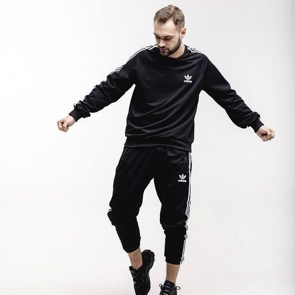 Парний спортивний костюм Adidas без капюшона чорний Комплект Адідас Мой-153 фото