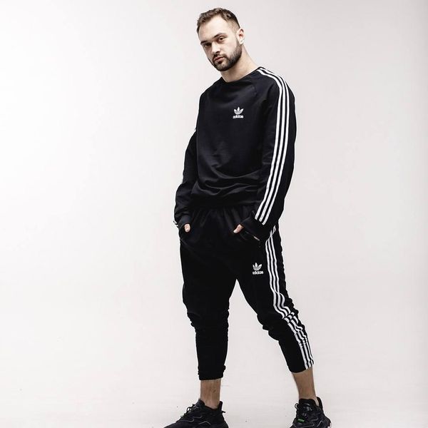 Парний спортивний костюм Adidas без капюшона чорний Комплект Адідас Мой-153 фото