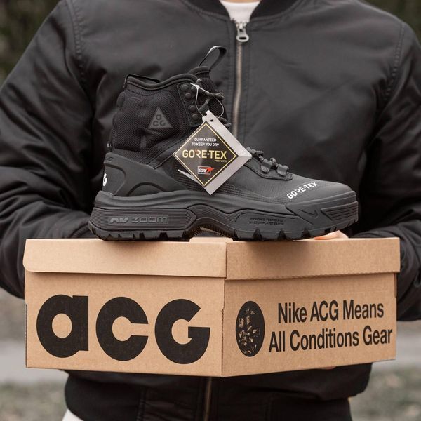Мужские зимние высокие термокроссовки Nike ACG Gore-Tex черные Inter-1874 фото