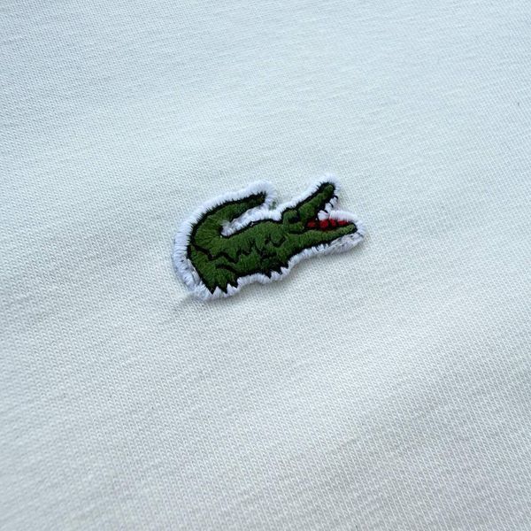 Чоловіча кофта Lacoste без капюшона біла Олімпійка Лакоста з лампасами Хар-658 фото