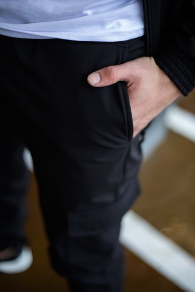 Мужские зимние тактические штаны SoftShell черные Intr-1589541345 фото