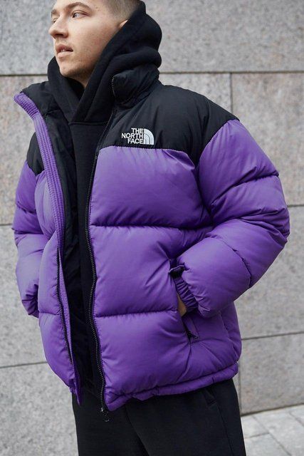 Чоловіча зимова куртка The North Face оверсайз фіолетова Пуховик Зе Норд Фейс Armo-TN3 2 фото