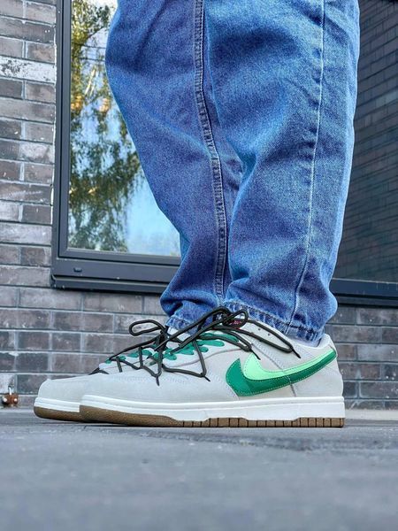 Чоловічі кросівки Nike SB Dunk Low SE 85 Double Swoosh замшеві сірі Найк Данк Дабл Свуш Las-1084 фото