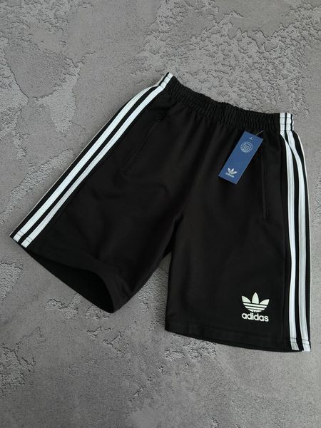 Мужские шорты Adidas черные с лампасами хлопковые Адидас Мой-56/Хар-840 (коп2) фото