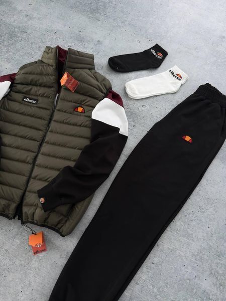 Чоловічий спортивний костюм Ellesse бордовий Комплект Еліс Олімпійка Штани Жилетка Хар-578 фото