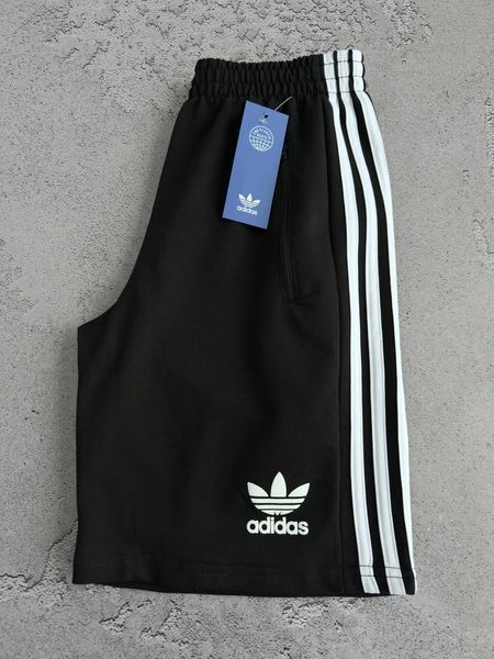 Мужские шорты Adidas черные с лампасами хлопковые Адидас Мой-56/Хар-840 (коп2) фото