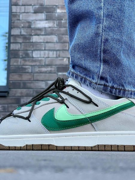Чоловічі кросівки Nike SB Dunk Low SE 85 Double Swoosh замшеві сірі Найк Данк Дабл Свуш Las-1084 фото