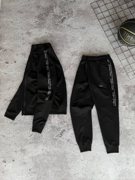 Мужской спортивный костюм Calvin Klein черный Комплект Кельвин Кляйн без капюшона Моло-62SW фото