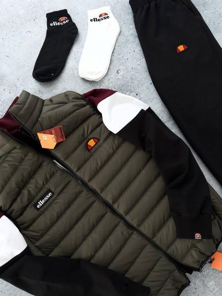 Чоловічий спортивний костюм Ellesse бордовий Комплект Еліс Олімпійка Штани Жилетка Хар-578 фото